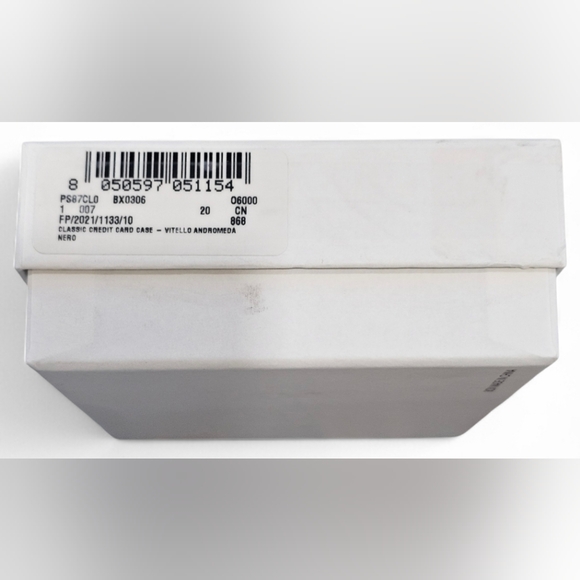 Furla Classic Credit Card Case Textured Leather In Black, New - Picture 8 of 8